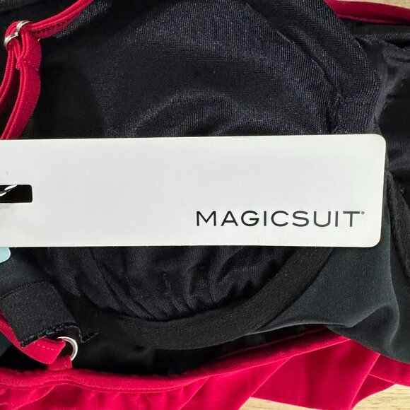 Magicsuit Solid Julia Tankini Swim Top Womens Size 12 Vamp Red NWT SW-2116 - Picture 8 of 12